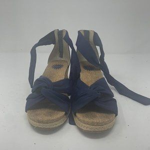 Women’s UGG Espadrille Wedge Navy Blue  Sandals size 6